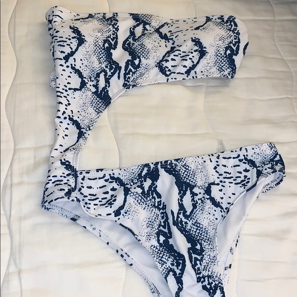 Other - Snakeskin Cut Out One Piece Swimsuit